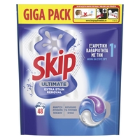 SKIP Kάψουλες Πλυντηρίου Ρούχων Ultimate Extra Strain Remov 48τμχ